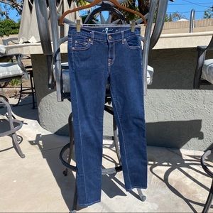 7 For All Mankind Dark Wash Skinny Jeans Denim